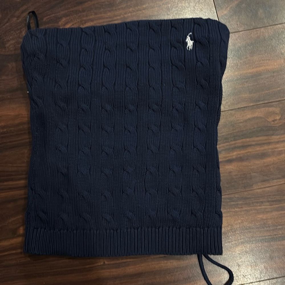 We’re all Lauren Polo cable knit sweater halter